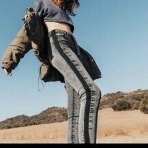 Just Black Denim Jeans Acid wash with black stripe